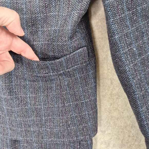 Mark Alexander Plaid Blazer Jacket & Skirt Set Gray Wool Blend Fully Lined - Picture 4 of 16